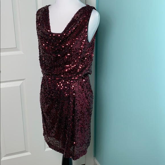 Cache Merlot Sequin Mini Dress - Picture 7 of 12